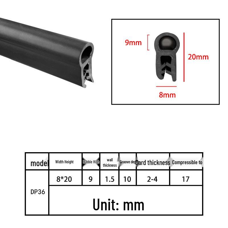 High-Temperature Resistant U-Shaped Rubber Sealing Strip for Dustproofing Electrical Cabinets and Car Doors