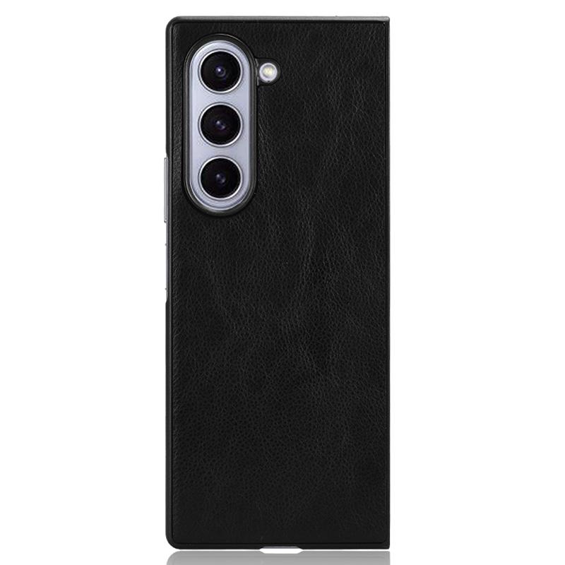 Für Samsung Galaxy Z Fold6 5G Hülle Litschi-Textur PU-Leder+PC Handyhülle