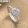 925 Silver Flower Crystal Adjustable Ring Charm Accessories For Women Jewelry