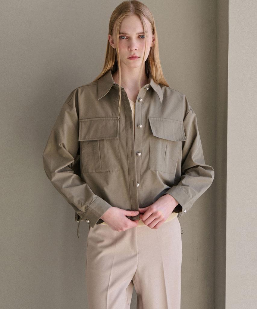 Lusida Roa Pocket Crop Jacket - Khaki