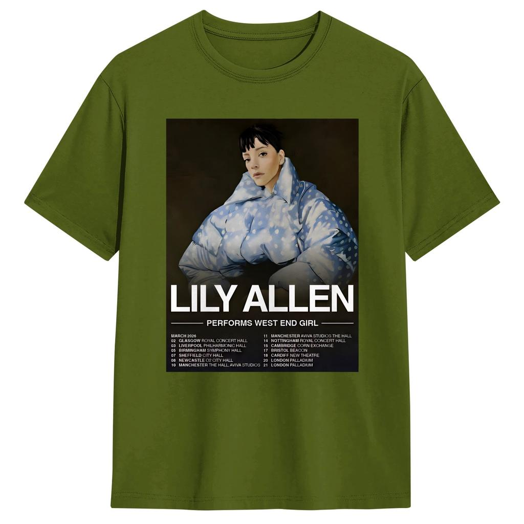 Lily Allen West End Girl Tour 2026 TShirt Hippie T Shirts Short Sleeve Y2K Casual Tshirt Summer Cotton 4XL 5XL 6XL Clothes