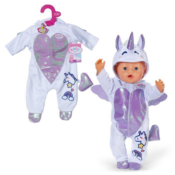Grenouillere pour poupon - BABY BORN - Grenouillere Licorne - Accessoire vendu sans le poupon - Taille 43cm -Des 3 ans