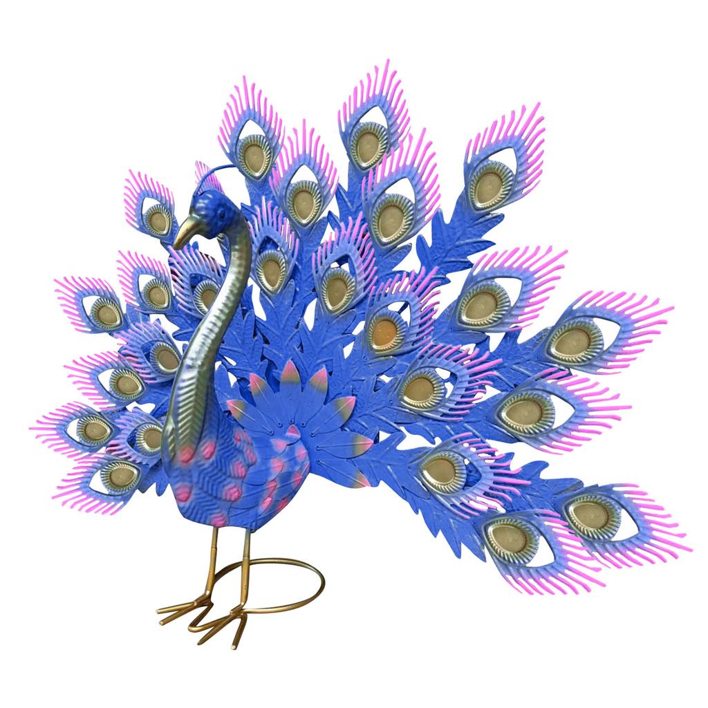 Peacock Statue Sculpture Handmade Crafts Ornament Animal Figurine Standing Posture Collectible Peacock Figurine Craft Yard Decor
