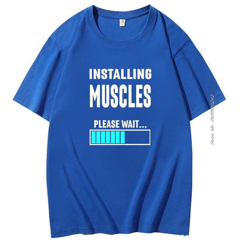 Bodybuilding Muscle Training Cotton Tshirt Installing Muscles Short Sleeve Tshirt Summer New Shirts And Tshirts Print T Shirt