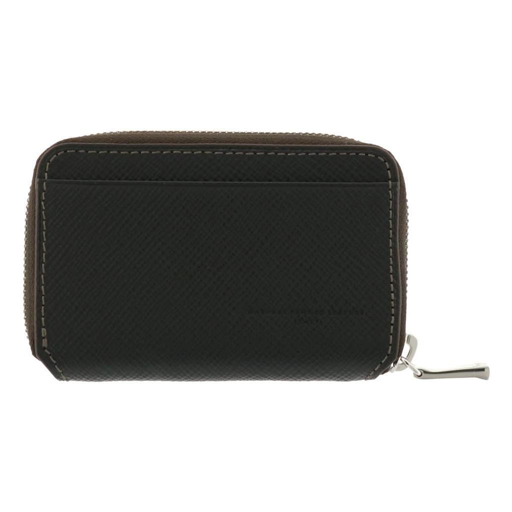 Portchei Piele Naturală Panama 729622 Etui Card Piele de Vacă Negru [Takeokikuchi] Pentru Bărbați [01]