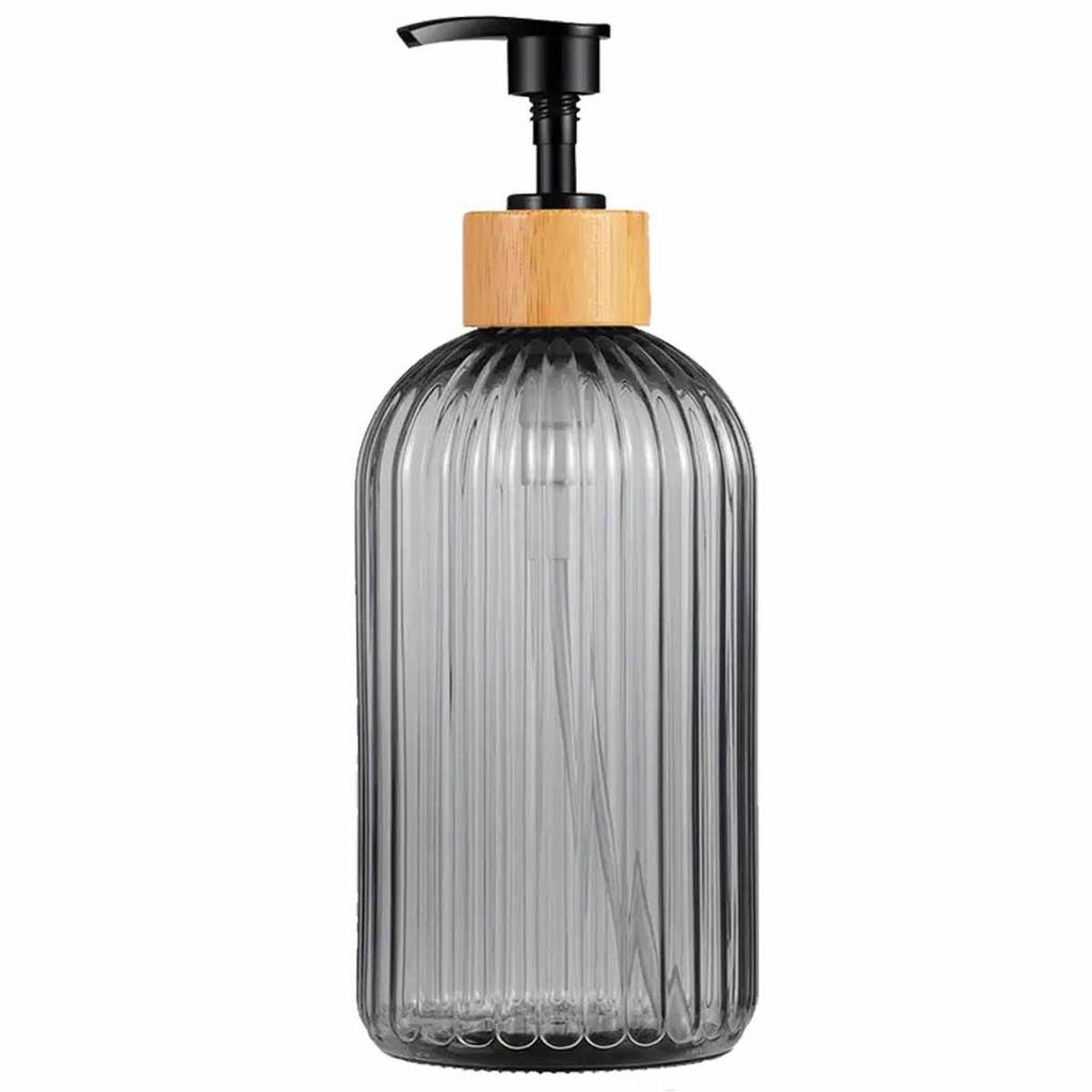 Szklana butelka 500 ml z pogrubionego szkła z dozownikiem w formie pompki do przechowywania mydła w płynie, szamponu, balsamu - pojemnik wielokrotnego napełniania do łazienki, kuchni