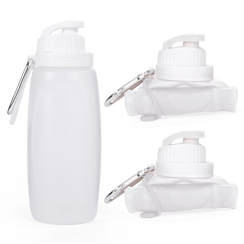 Folding Portable Traveling Cup Food-grade 500ml Silicone Water Bottle Heat-resistant Water Cup Outdoor Use Active Biking Kettle
