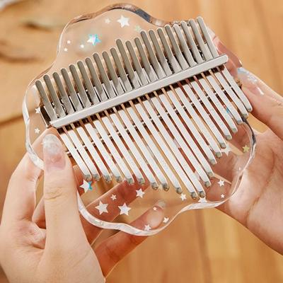 17 Key Acrylic Crystal Thumb Pianos Flower Kalimba Finger Piano  for Beginners Keyboard Instrument