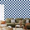 Blue and white checkerboard wallpaper for living room and bedroom 50x1000