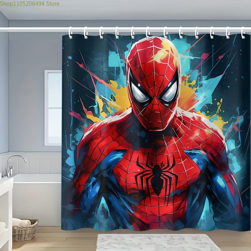 

1pc Spider-Man Shower Curtain And Partition Curtain, Includes 12 Hooks, Ideal for Rooms, Residences, Hotels, Bathroom Shower C 90x180cm