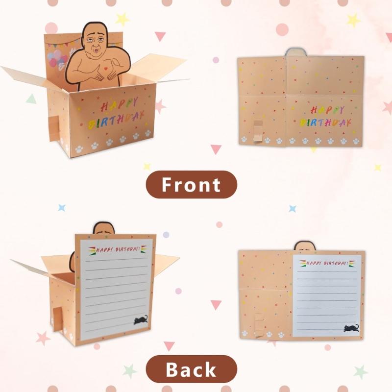 Innovative Popup Greeting Card Humor Designs Recycled Paper Materials