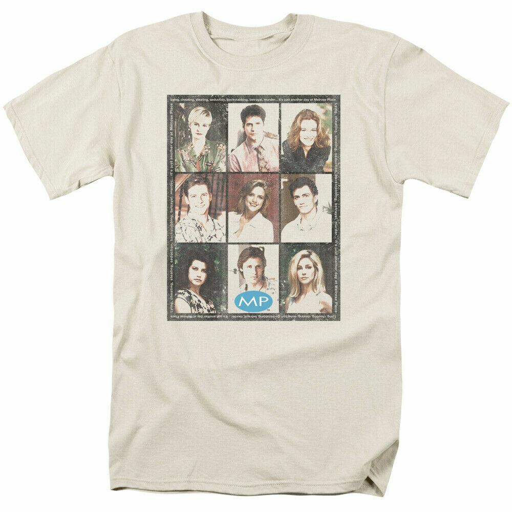 Melrose Place Season 2 Cast Squared T-shirt Mens Licensed Classic TV Cream XXXXL