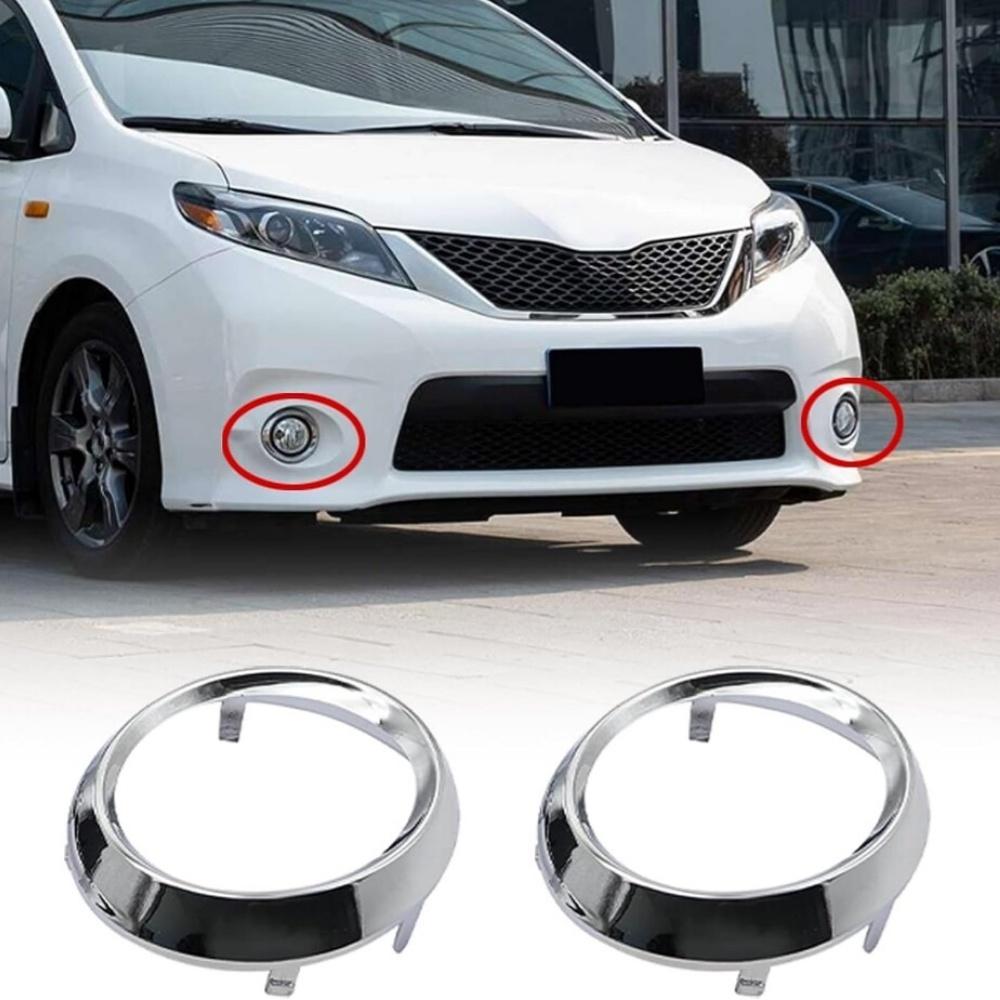 1 Pair Fog Light Lamp Bezel Cover For Toyota Sienna SE 2011-2017