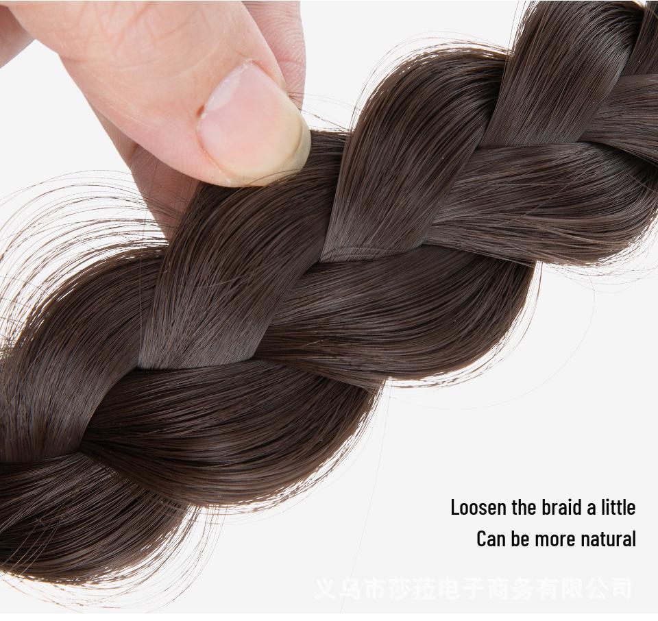Parrucca Transfrontaliera: Fascia, Crescita dei Capelli e Dimagrimento del Viso Parrucca Lunga Riccia con Treccia a Tre Fili