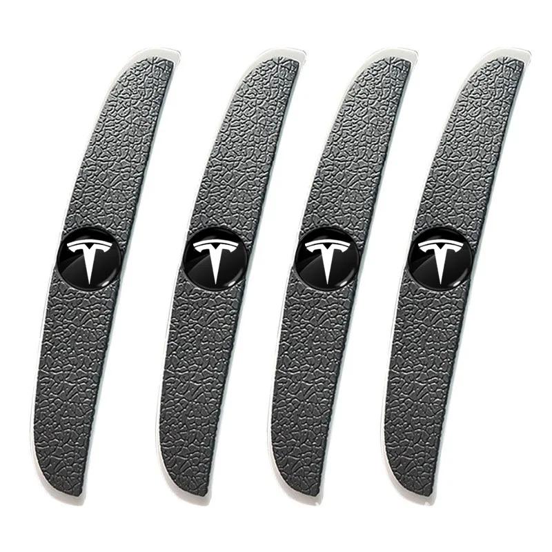 pwmnb5 4pcs Car Door Edge Protector Stickers Anti Collision Guards Strip for Tesla Model 3 Model X S TM3 TMX 2016-2023  Model Y Decals
