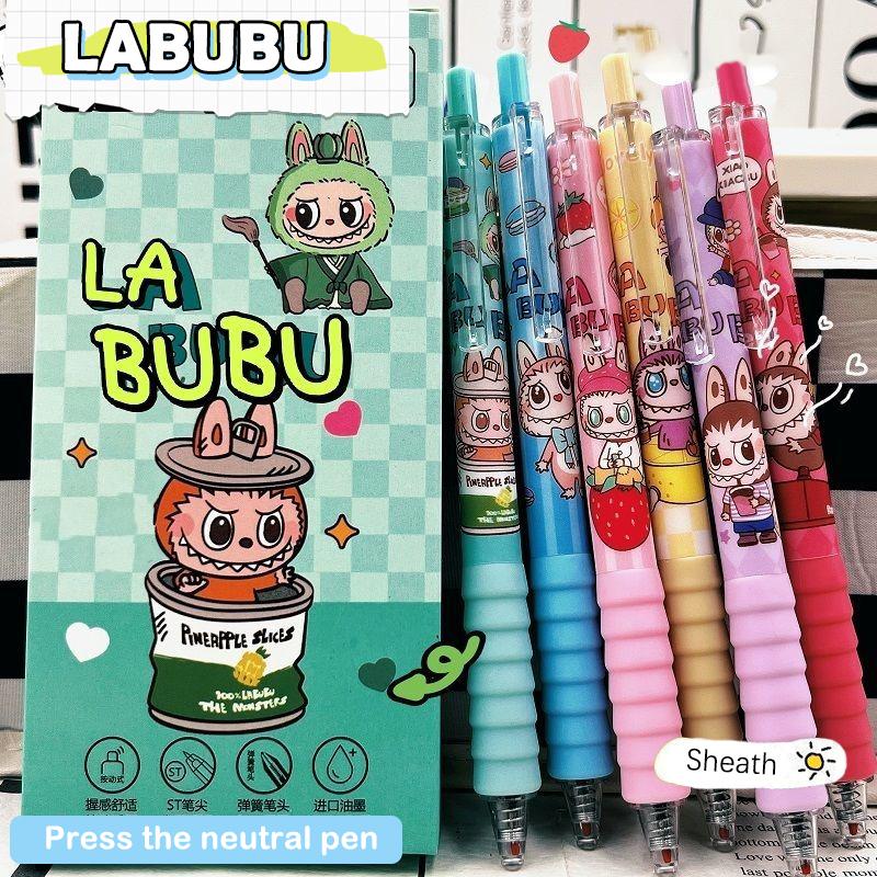 

6 шт./коробка гелевая ручка быстросохнущие черные чернила пишут гладко школьные принадлежности офисные принадлежности эстетические канцелярские принадлежности кавайные ручки A7