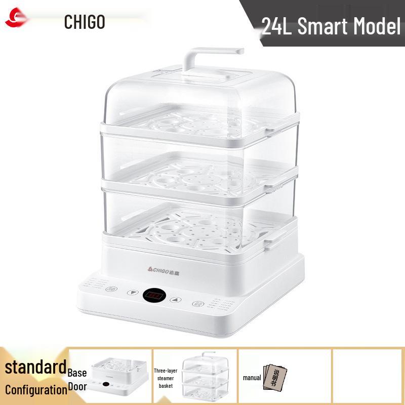 Three-Layer 24L Household Electric Steamer - Multi-Functional, Large Capacity, Detachable Transparent Steaming Pot Purchase 1000-1999 units