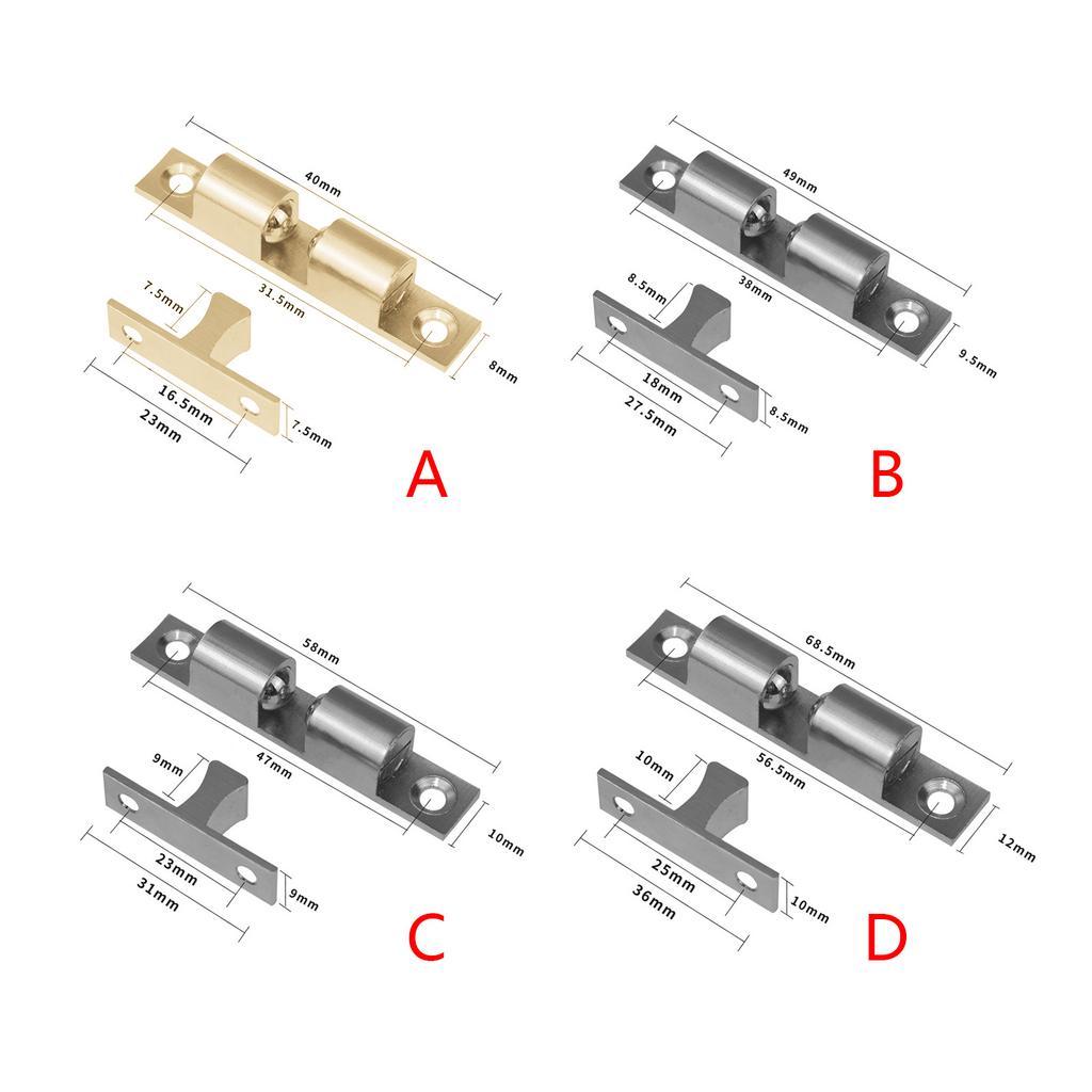 Adjustable Copper Double Ball- Spring Ball-Touching Buckle Furniture Latch- for Cabinet Bathroom Cupboards- Wardrobes
