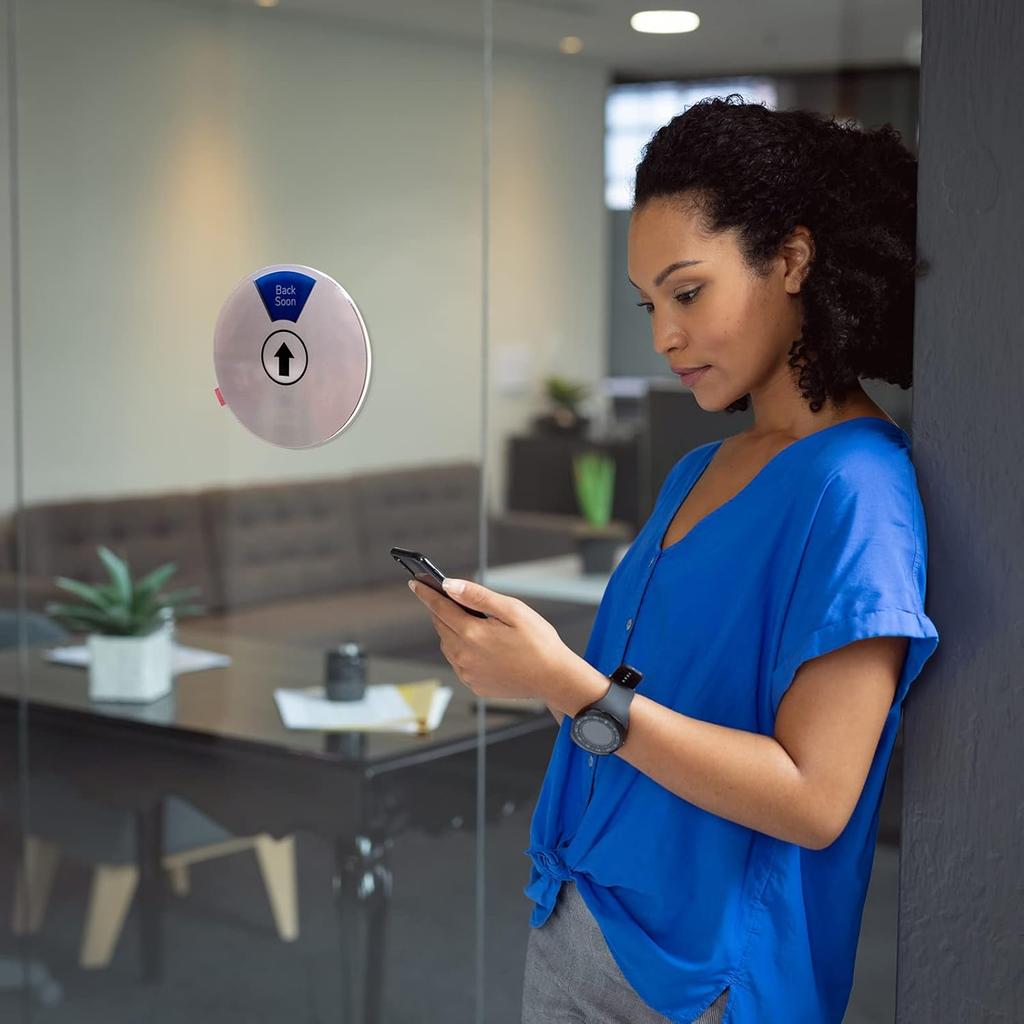 Office Door Signs, 6 Options Do Not Disturb,Out Of Office Sign for Door,Working Remotely, Please Knock, In A Meeting, Back Soon- Privacy Rotating
