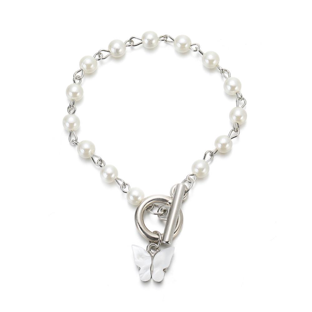 Korean Pearl Butterfly Buckle Bracelet - Stylish Gift for Best Friend's Birthday