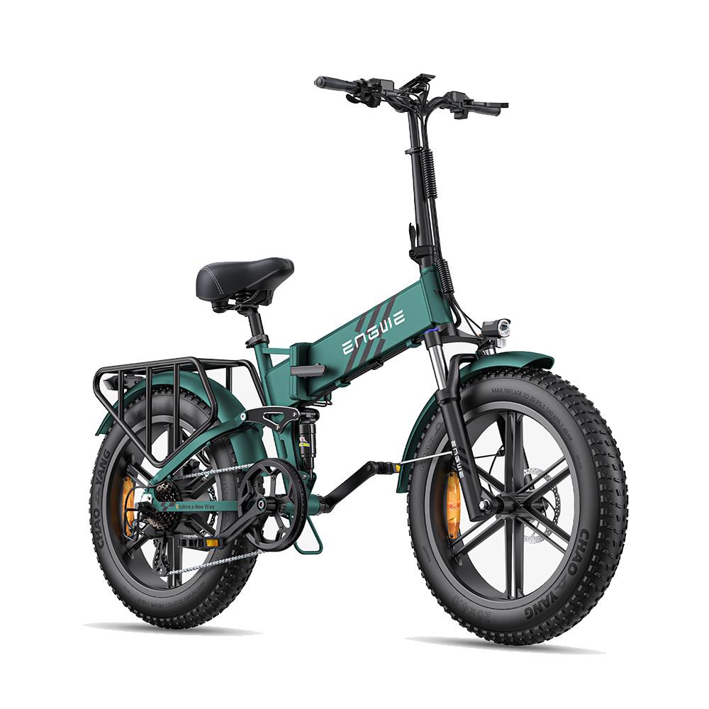Engwe Engine Pro 2.0 250W City Commuter E-Bike with 48V16Ah, Shimano 8 Speed, Full Suspension, Torque Sensor, Foldable Electric Bike with Rear Rack