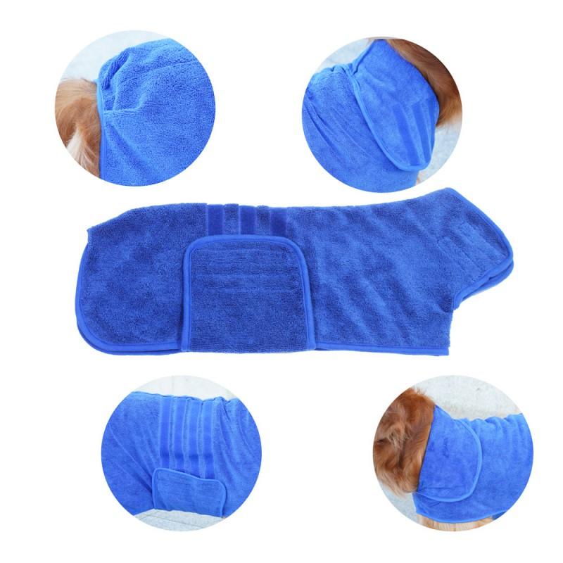 Pet Absorbent Bath Robe Dogs - Quick Dry Towel Wrap Teddy Golden Retriever Poodle After Bathing