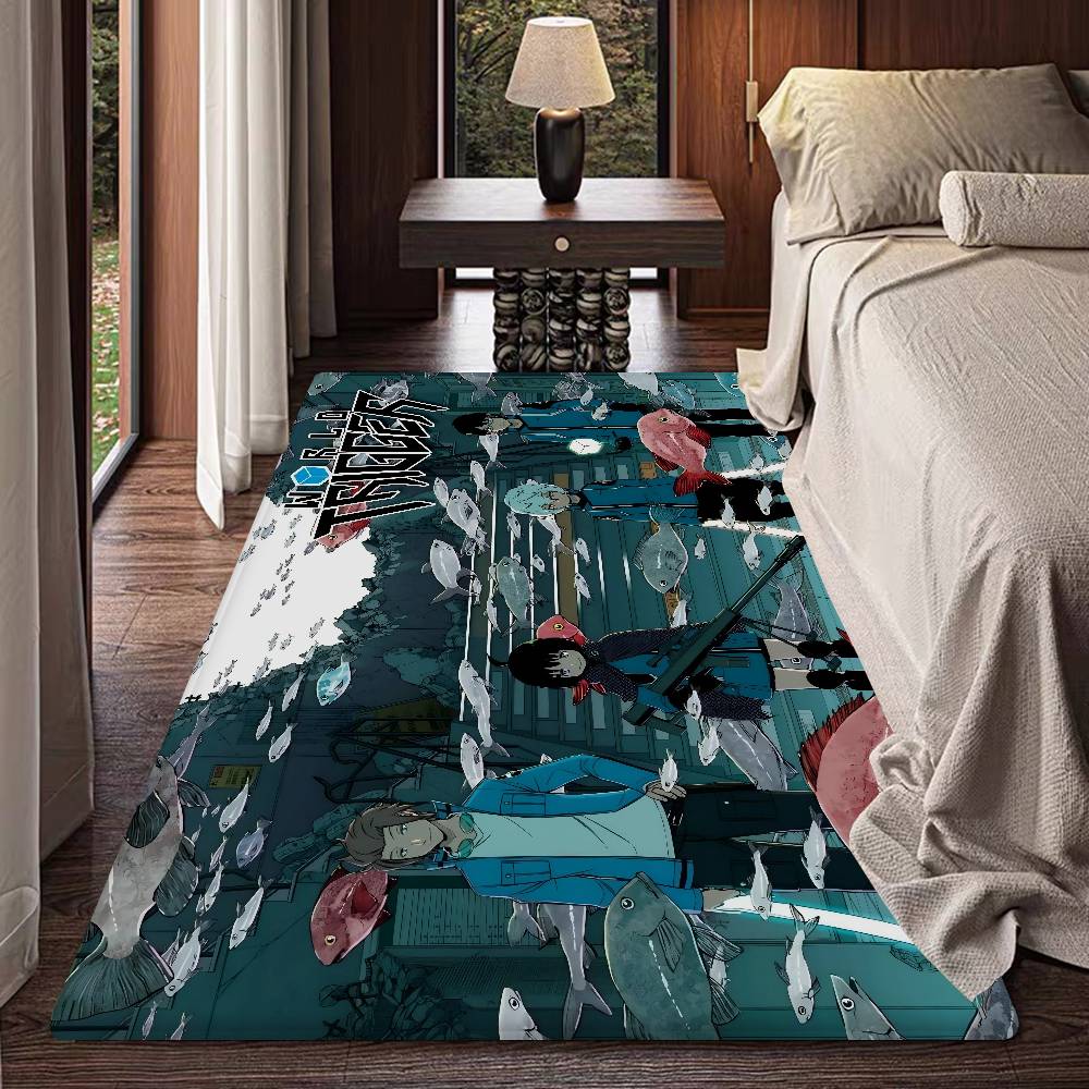 World T-Trigger Cartoon Floor Mat Non-Slip Laundry Room Mat Laundry Decor Balcony Child Living Room Household Carpets