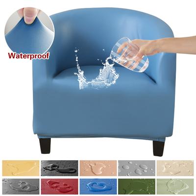 Coprisedia Impermeabile in Ecopelle per Club Chair, Coprisedia a Vasca, Coprisedia a Barile, Coprisedia per Poltrona Semi-Rotonda per Soggiorno