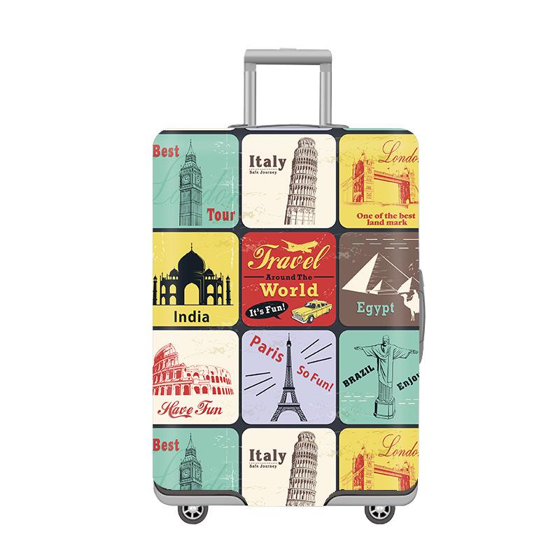Thickened Elastic Printed Luggage Protector & Dust Cover