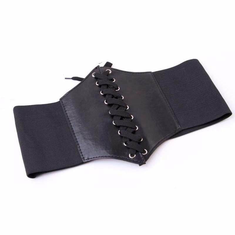 Wide Pu Leather Slimming Body Belts for Women Elastic High Waist Belts 1pc
