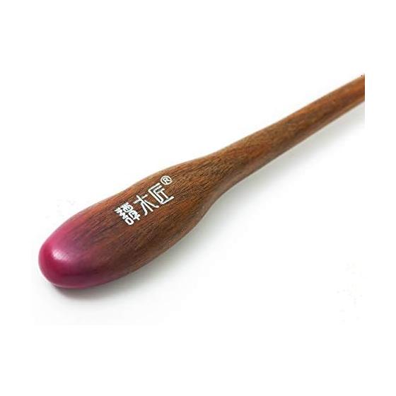 TAN MUJIANG Wooden Hair Stick Hairpin, Single Piece, for Yukata, Japanese Hair Accessory, Gift Box "Rainy Lotus" Green Sandalwood Premium Material
