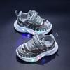 Neue Jungen LED leuchtende Schuhe Mode Mickey Kinder Freizeitsneakers Kinder Leuchtende Schuhe Sportschuhe Leuchtende Schuhe
