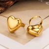  Stainless Steel Chunky Heart Golden Rings Women Charm Golden Rust Proof Daily Jewelry Bijoux Waterproof Gift