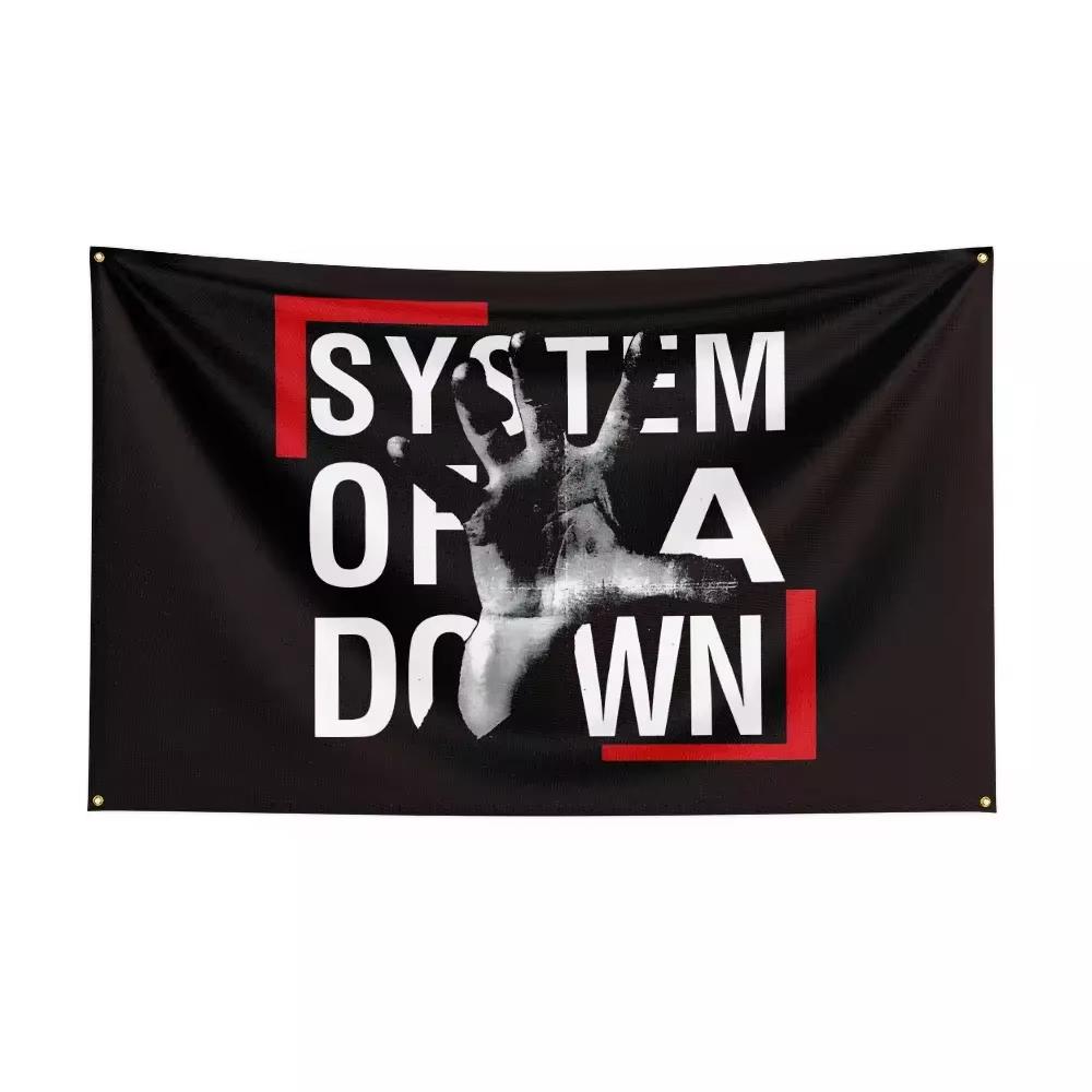 

System of a down Heavy Rock Metal Band Flag Wall Banner Tapestry for Bedroom Wall Art Outdoor Decor Printed Music Theme Decor 74x94cm(29x37in)
