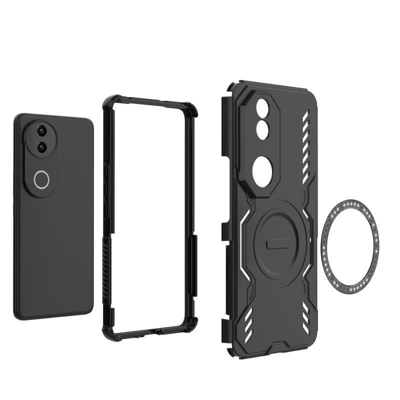 For Vivo V50 Case Cover Vivo V50 Capa Shockproof Phone Bumper Back Hard Magsafe Wireless Charge Annular Magnetic Fundas Vivo V50