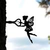 Yousheng Fairy Silhouette Tree Decoration Weather-proof Metal Indoor Outdoor Garden Yard Patio Winged Elf Silhouette Statue Sculpture Ornament