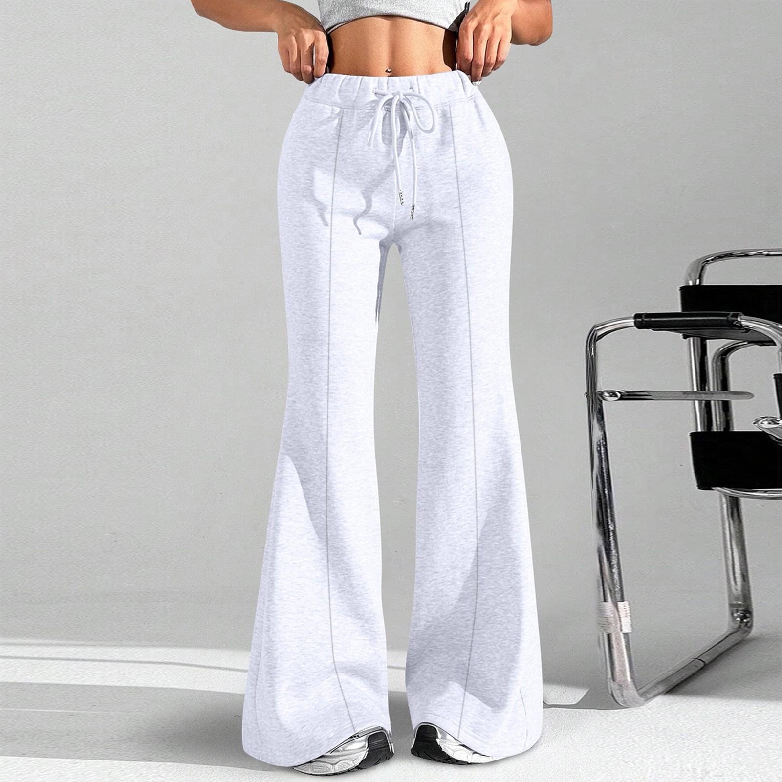 

Женские модные свободные брюки-карго с завязками на талии, однотонные, расклешенные XL