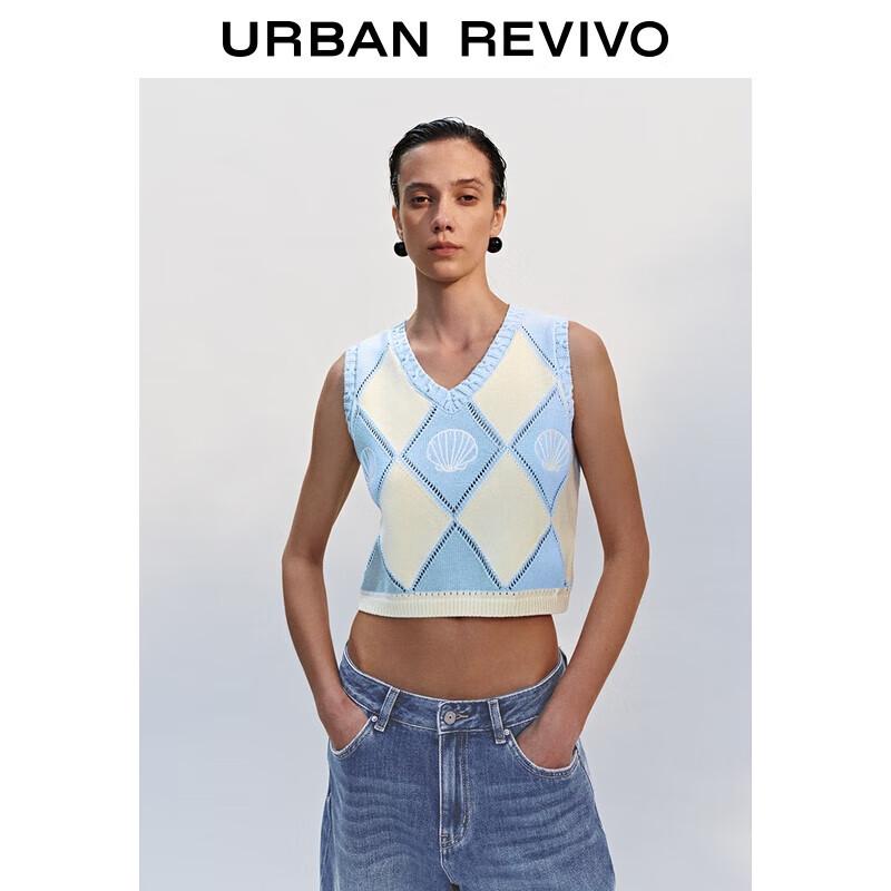 

Женский ретро жилет с жаккардовым узором аргайл XS