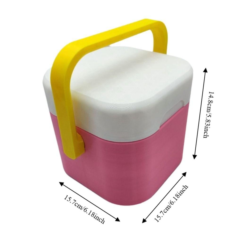 Square Travel Insulated Cooler Case 4-Can Thermal Drink Box Portable Drink Freezer  Outdoor
