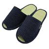 Edoten Indoor Slippers, Made In Japan with Igusa Rush Fabric, Kurume Sashiko Pattern, Front Opening, White Sashiko, Size L (26cm-27cm)