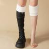 Women's Winter Warm Leg Warmers Female Knitted Hairy Warm Foot Cover Solid Color Lolita JK Warm Leggings Boot