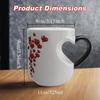 325ml Heart Shape Color Changing Coffee Mugs Novelty Ceramic Coffee Mugs with Handle for Couples Home Kitchen Drinkware