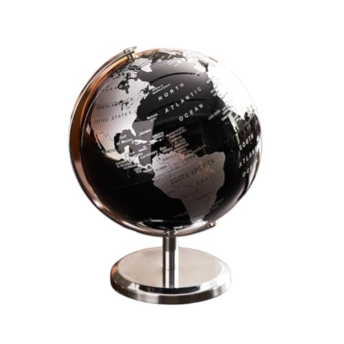 MaT store Globe, Stylish Interior Decor, Antique World Map, Geography Object, Model (Black)