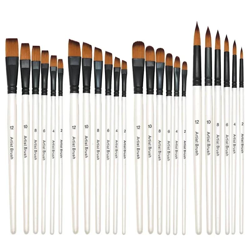 6 Pcs Draw Paint Brushes Set Kit Artist Paintbrush Round with Nylon Hair for Artist Acrylic Aquarelle Watercolor Face Painting