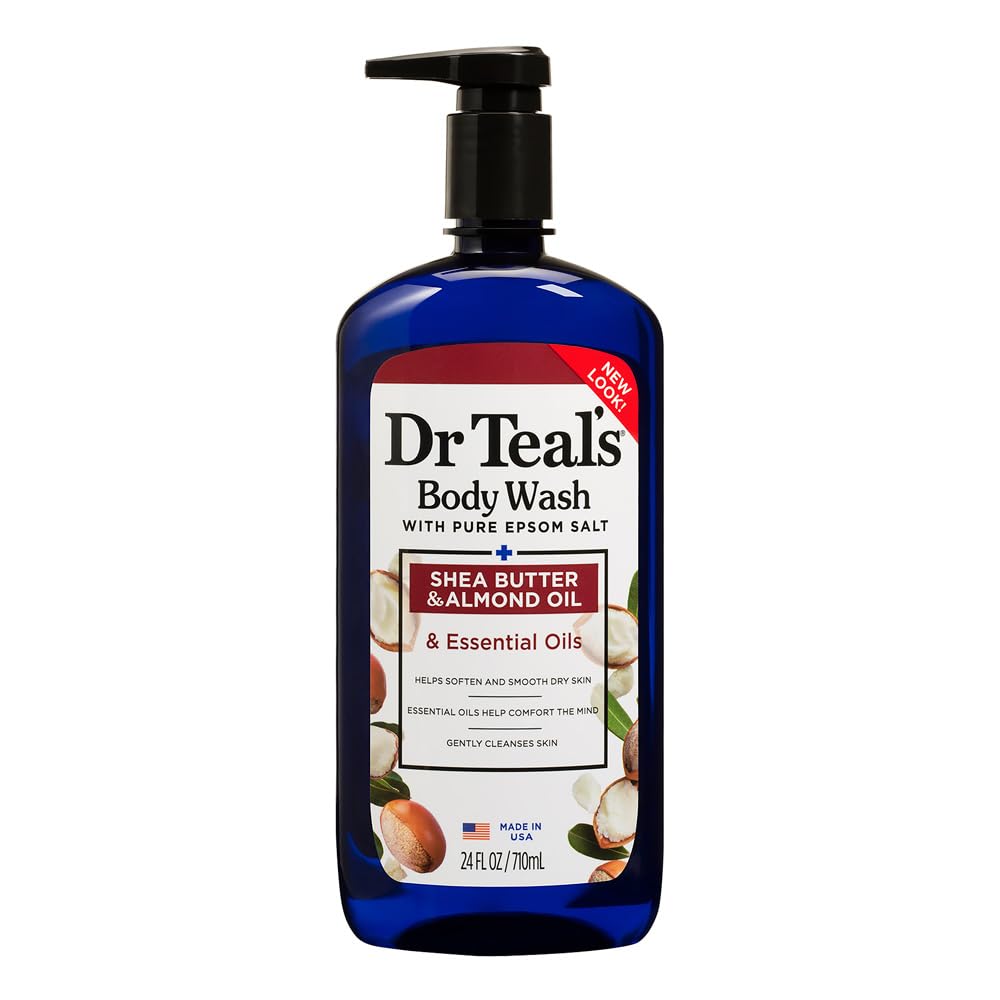 Dr Teal s Body Wash with Pure Epsom Salt Shea Butter & Almond Oil to Soften & Moisturize | 710ml Shower Gel