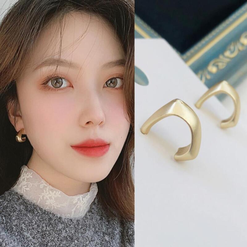 

Nhuji Matte Office Suit Earrings for Women Square gold