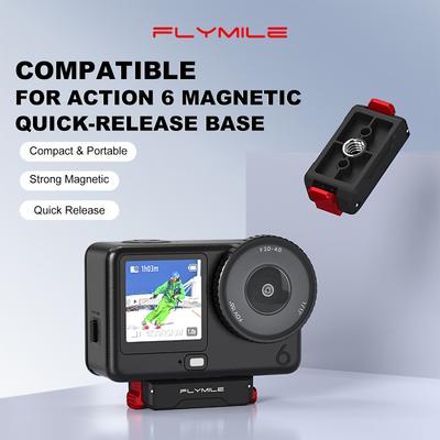 Magnetischer Schnellverschluss-Adapter Kamerahalterungsadapter mit 1/4-Zoll-Schraubloch für DJI Osmo Action 6/Nano Kamera Zubehör
