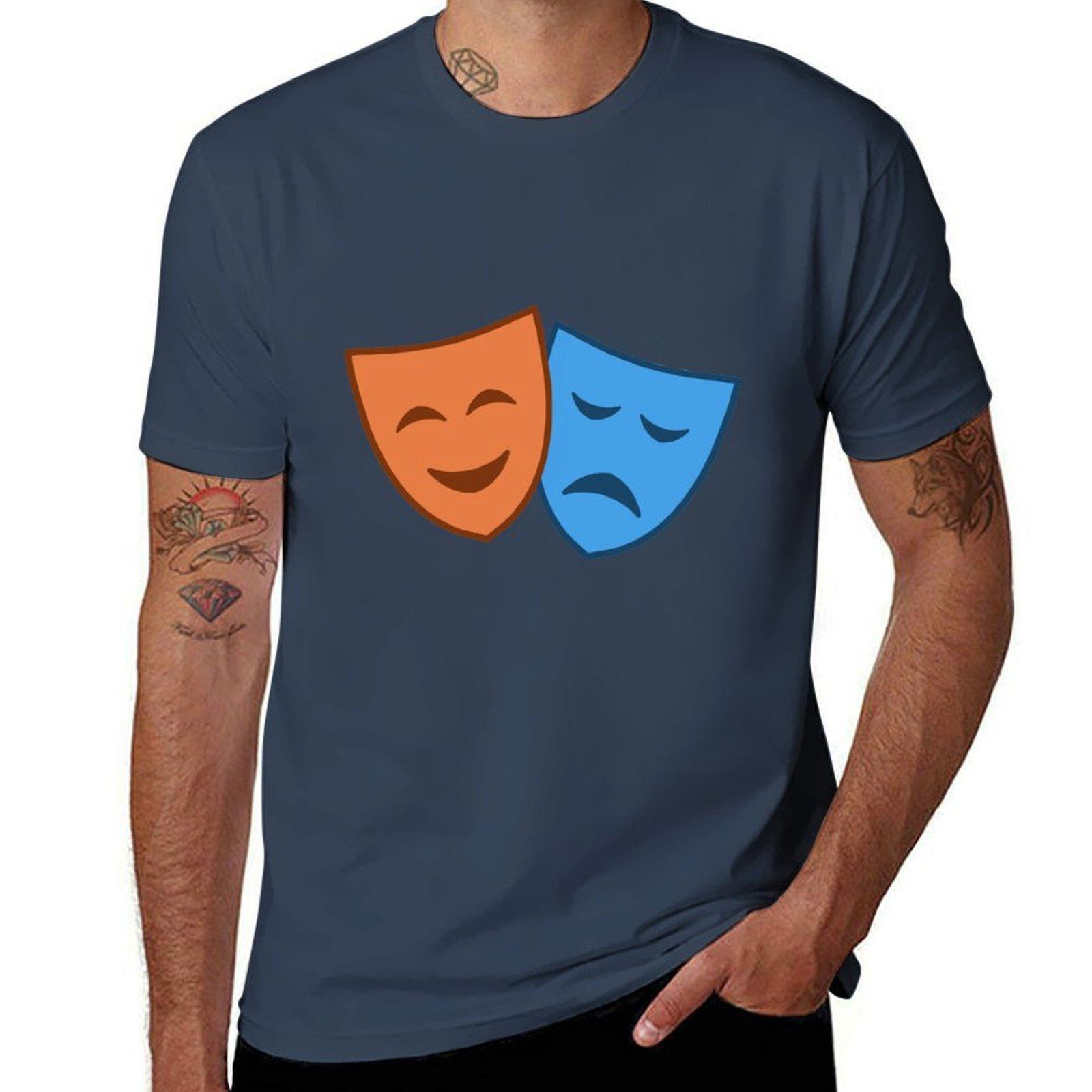 Comedy Tragedy Masks TShirt Independence Day Short Sleeve TShirt S