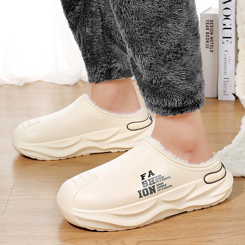 High Quality Winter Men Warm Slippers Cotton Slippers Outdoor Indoor Warm Shoes Men Comfortable Home Bedroom Plush Warm Slippers