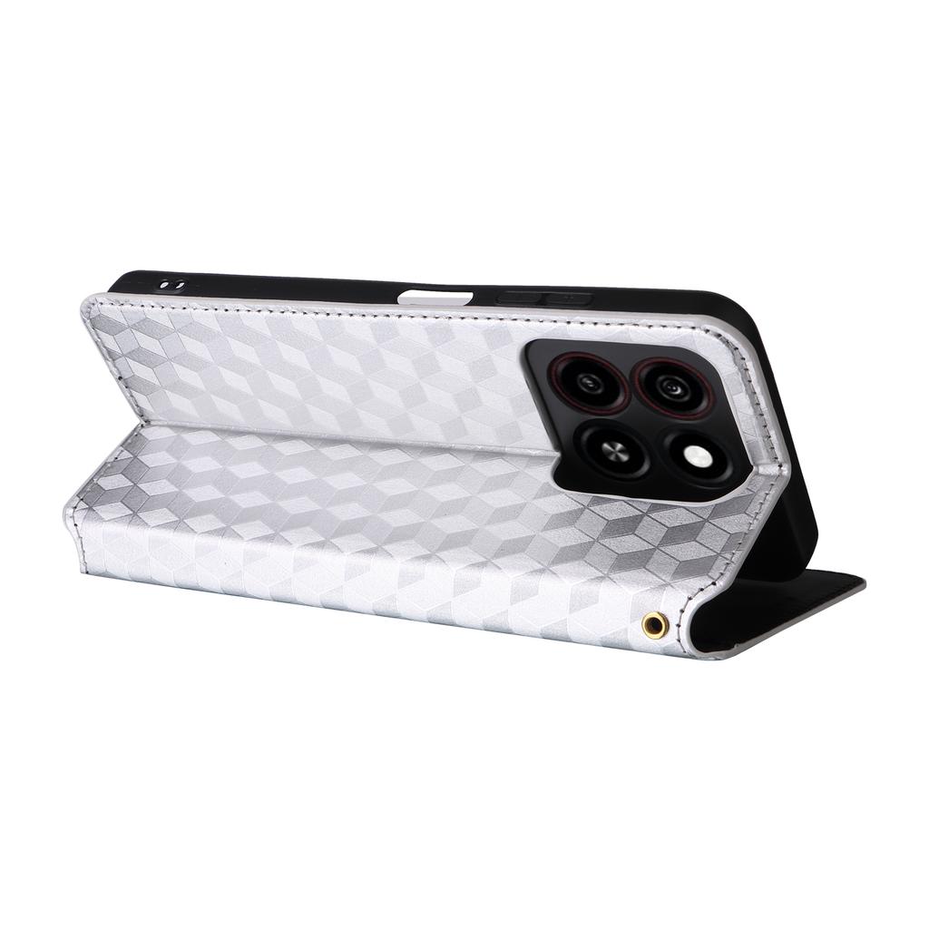 For ZTE Blade A35/Blade A55 Wallet Case Rhombus Imprinted Leather Phone Cover